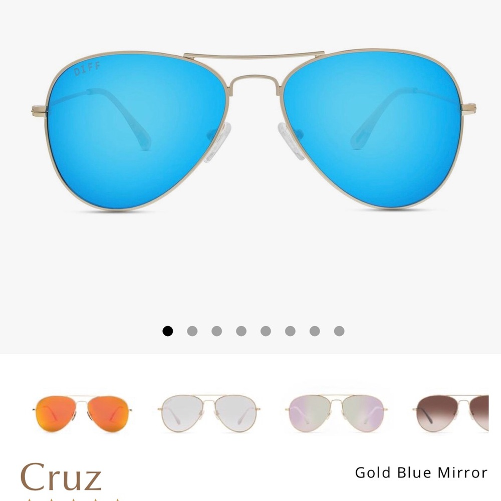 Diff Eyewear Cruz (Gold Blue Mirror)